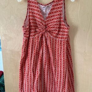 Eddie Bauer Red and White Patterned Tank Dress